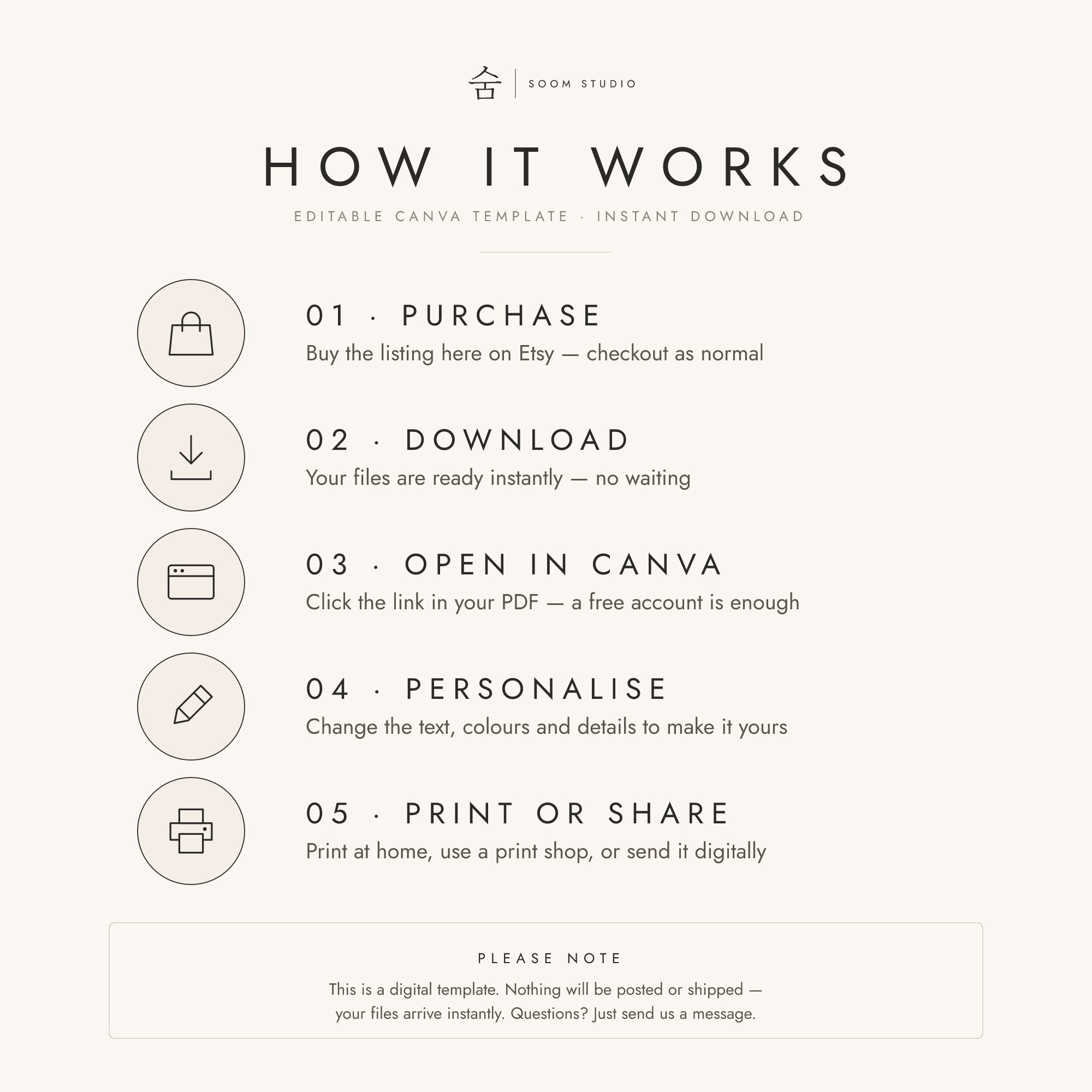 Soom Studio printable guide